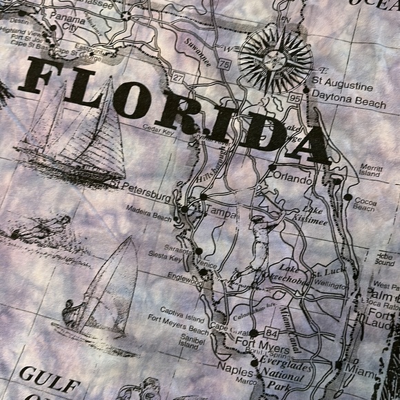 Vintage Single Stitch Florida All Over Print Hanes Heavyweight T Shirt Large - Picture 7 of 7